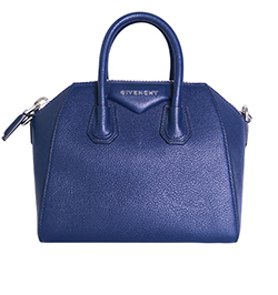 Mini Antigona, Grained Leather, Blue, 3CB0147, S/DB/T, 3*